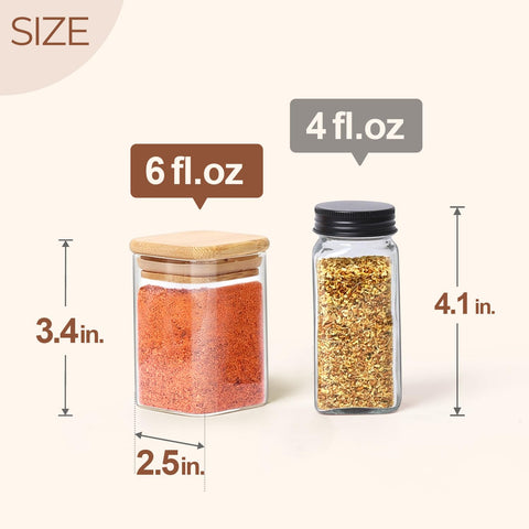ComSaf tapas de bambú herméticas para mantener el aroma de las especias.