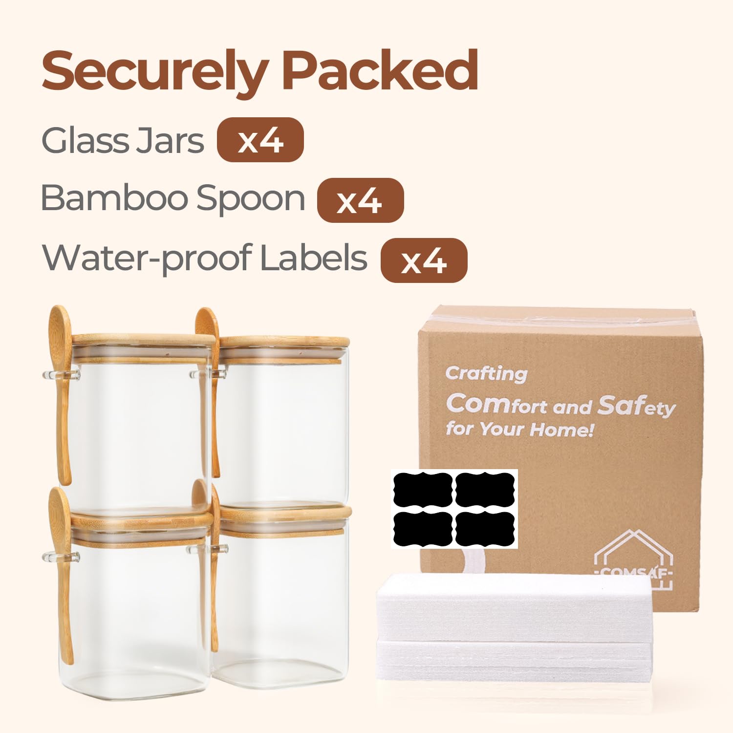 ComSaf tapa de bambu y silicona protegen humedad y polvo.