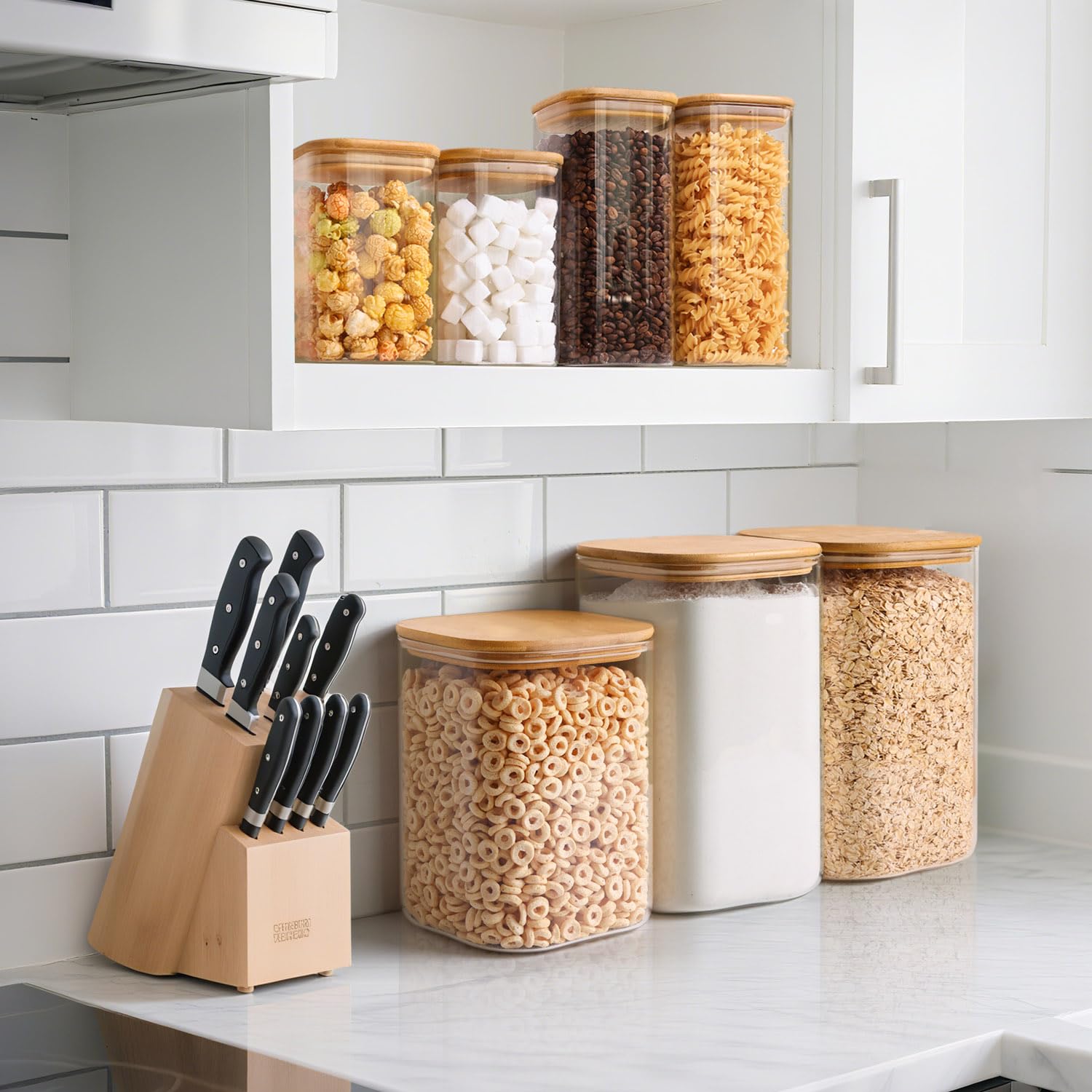 Tapas de vidrio ComSaf con sellado hermético para conservar frescura.
