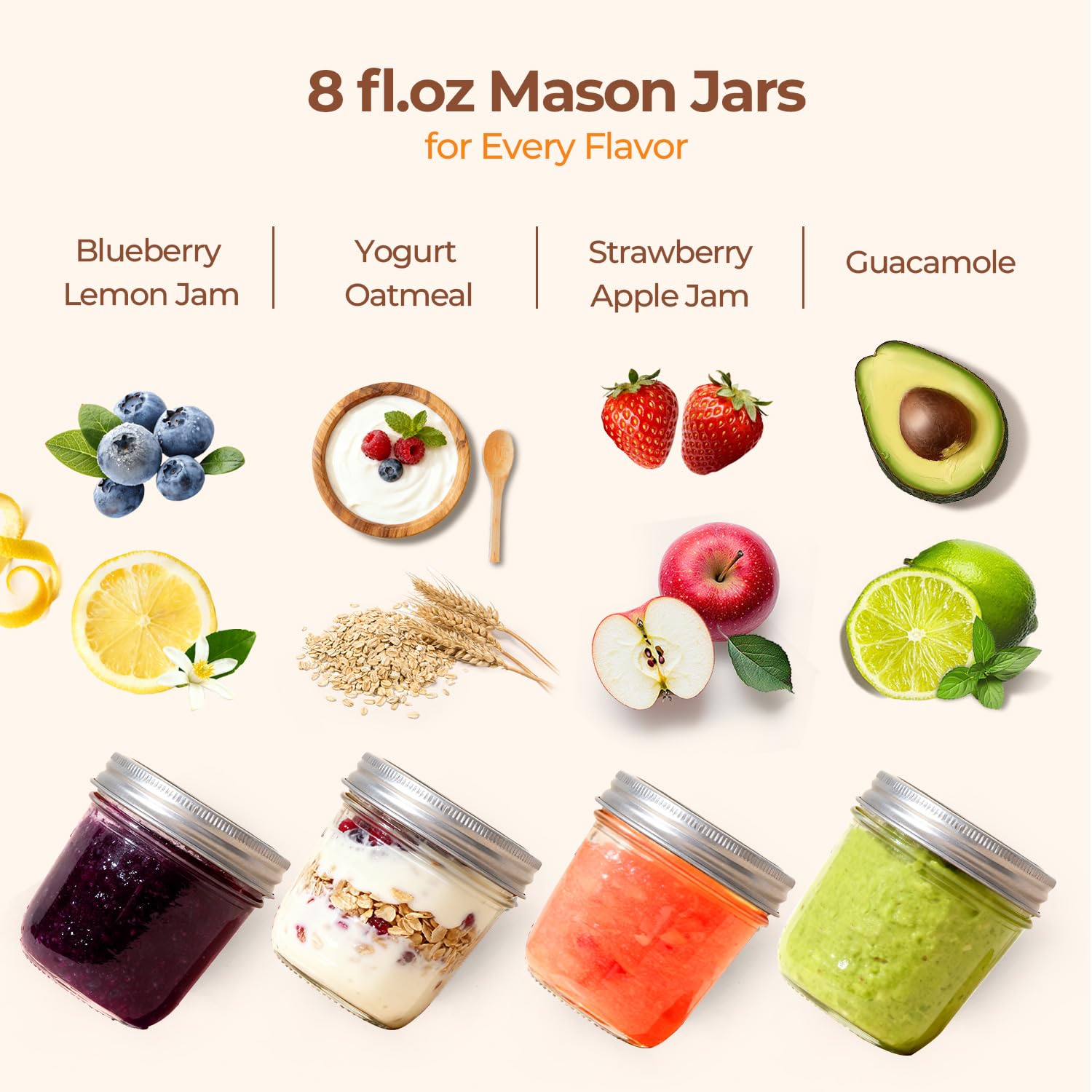 Tarro ComSaf para yogur y parfait, ideal para comidas portátiles.