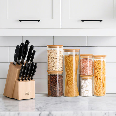 ComSaf tarros versátiles para cereal, frutos secos o galletas en la despensa.