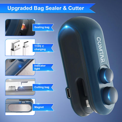 COMTAR sellador USB-C recargable para uso en casa o viaje