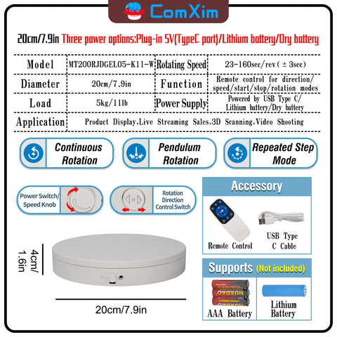 ComXim control remoto permite ajustar velocidad y dirección fácilmente.