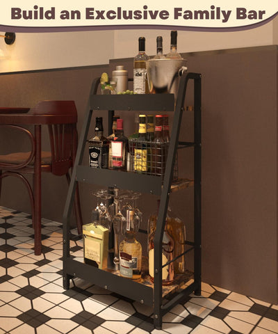 Comzinn estante licor 3 niveles perfecto para exhibir botellas y facilitar acceso