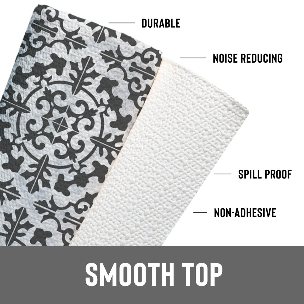 Con-Tact Grip Prints, azulejo Carrara Carbón, base antideslizante sin adhesivo para cajones