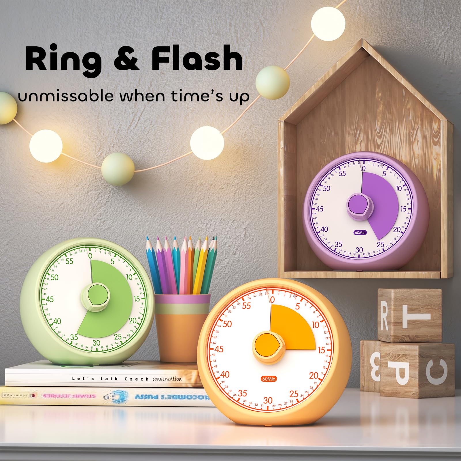 Conchstar Temporizador Visual con alarma opcional para rutinas diarias