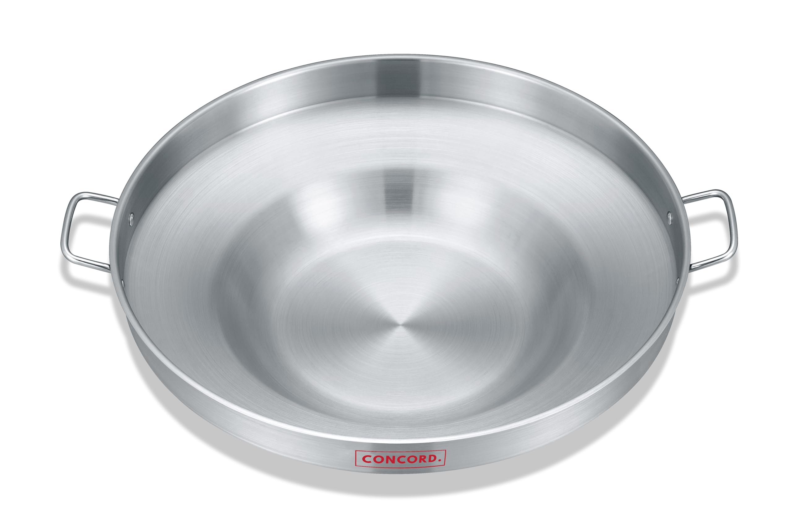 Concord comal de acero inoxidable 22 pulgadas visto de frente para freír con calor uniforme