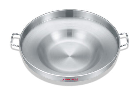 Concord comal de acero inoxidable 22 pulgadas visto de frente para freír con calor uniforme