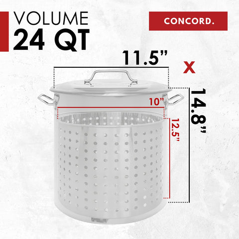 Olla CONCORD KETTLES de 11,5 pulgadas de ancho para grandes porciones