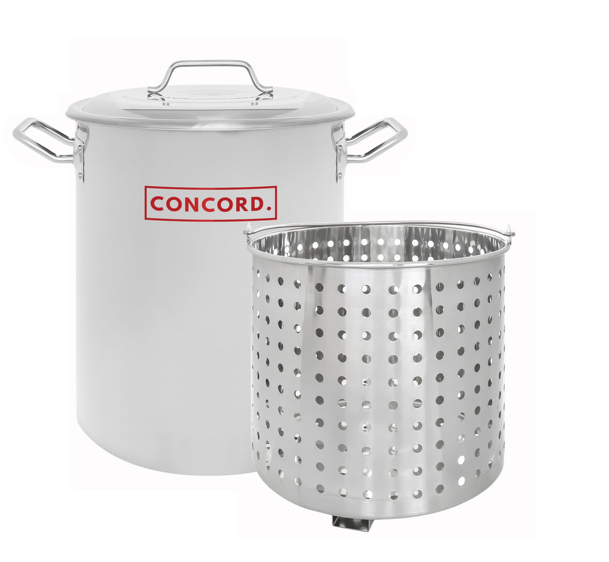 CONCORD KETTLES olla grande de acero con tapa, ideal para hervir grandes lotes