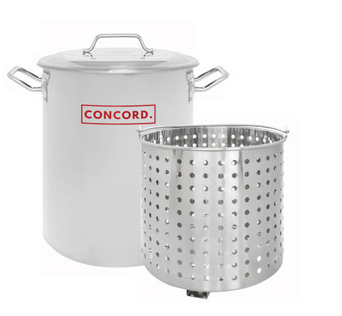 CONCORD KETTLES olla grande de acero con tapa, ideal para hervir grandes lotes