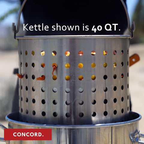 Uso para hervir y vapor con la olla CONCORD KETTLES