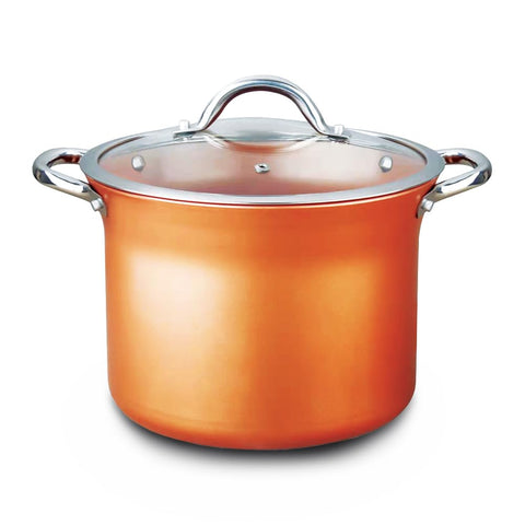 Concord Olla cobre antiadherente 7qt, vista general para hervir caldos y salsas.