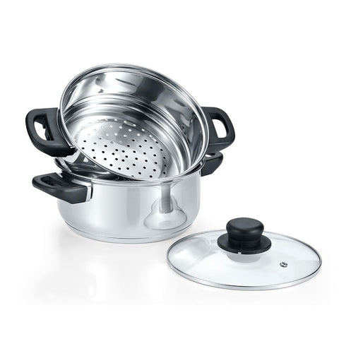 Concord set de vaporera inoxidable, diseño moderno y cocción al vapor eficiente.