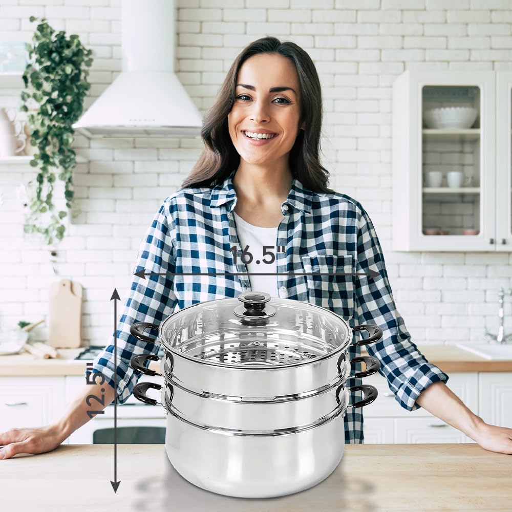 Vaporera Concord 30 cm para uso diario en la cocina.