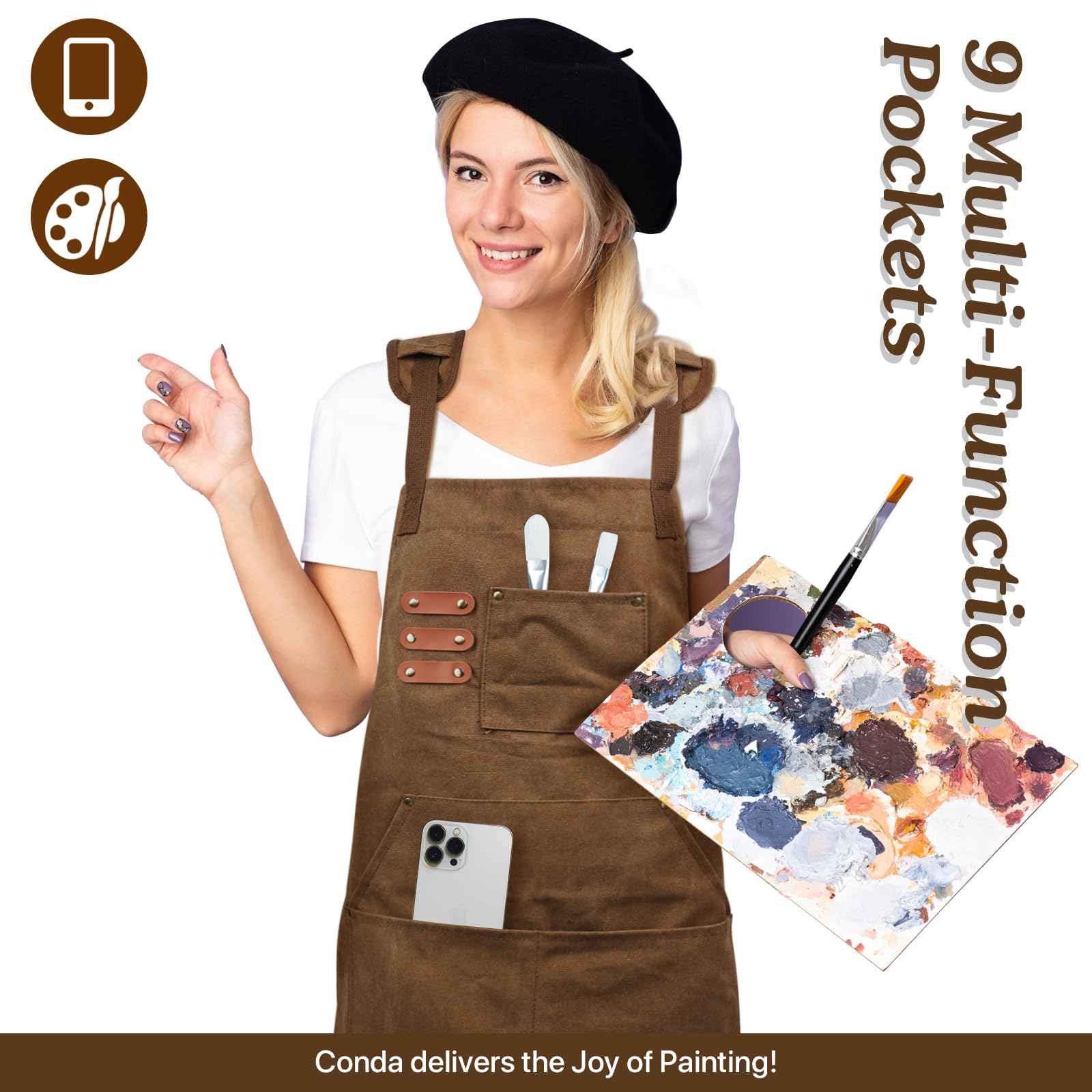 Delantal de canvas conda-chef-apron-tejido-canvas ofrece durabilidad y comodidad.