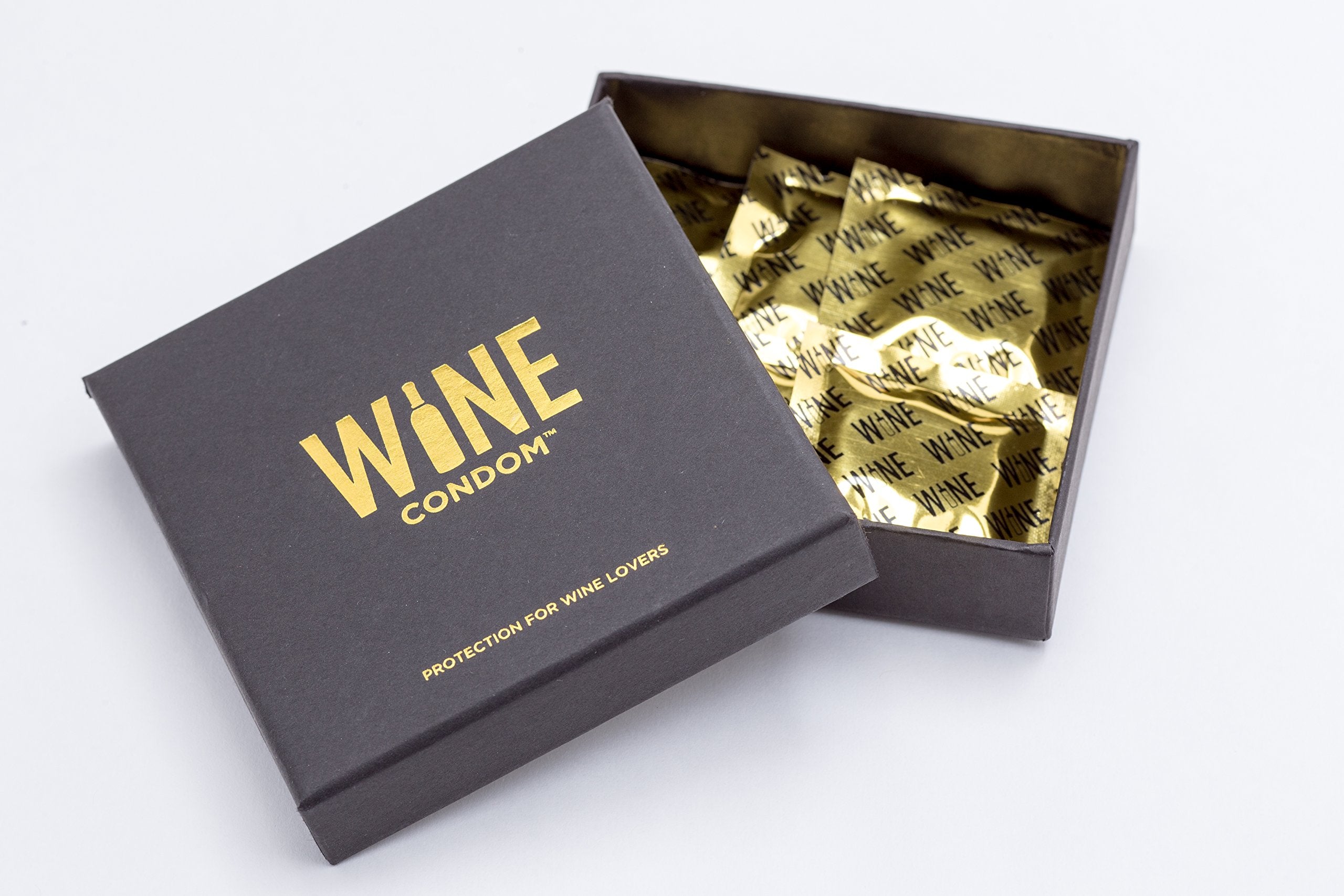 Condones de vino con sello ajustado hermético, evita derrames y mantiene la bebida.