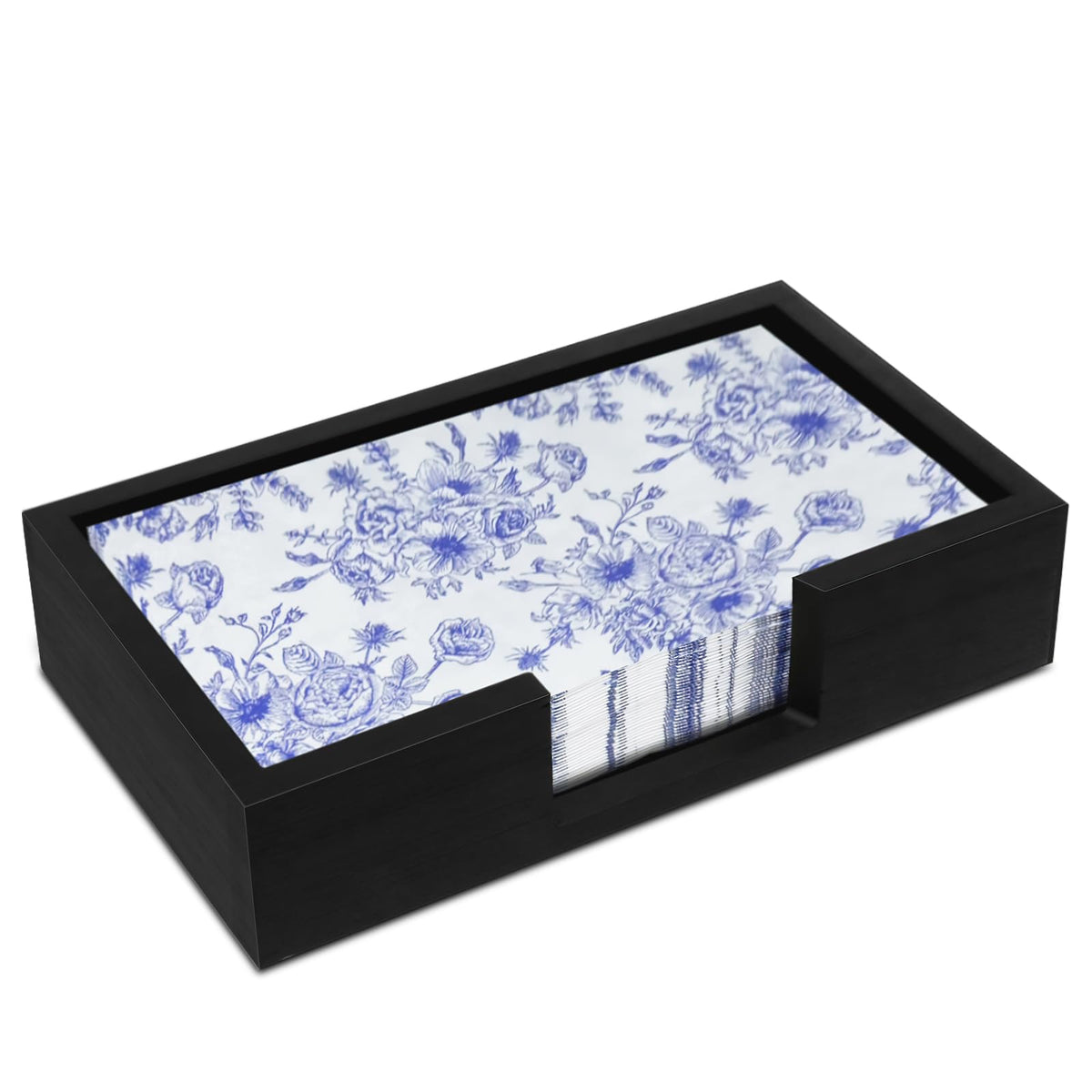 Conglow porta-servilletas negro bambú: soporte elegante para servilletas en la mesa.