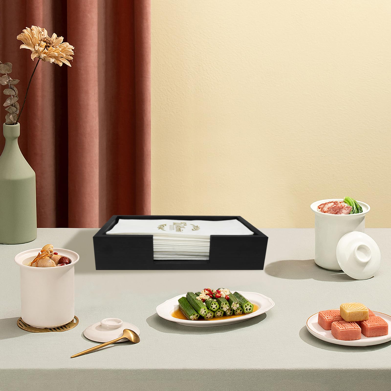 Conglow porta-toallas negro desechables: práctico soporte para toallas de mano.