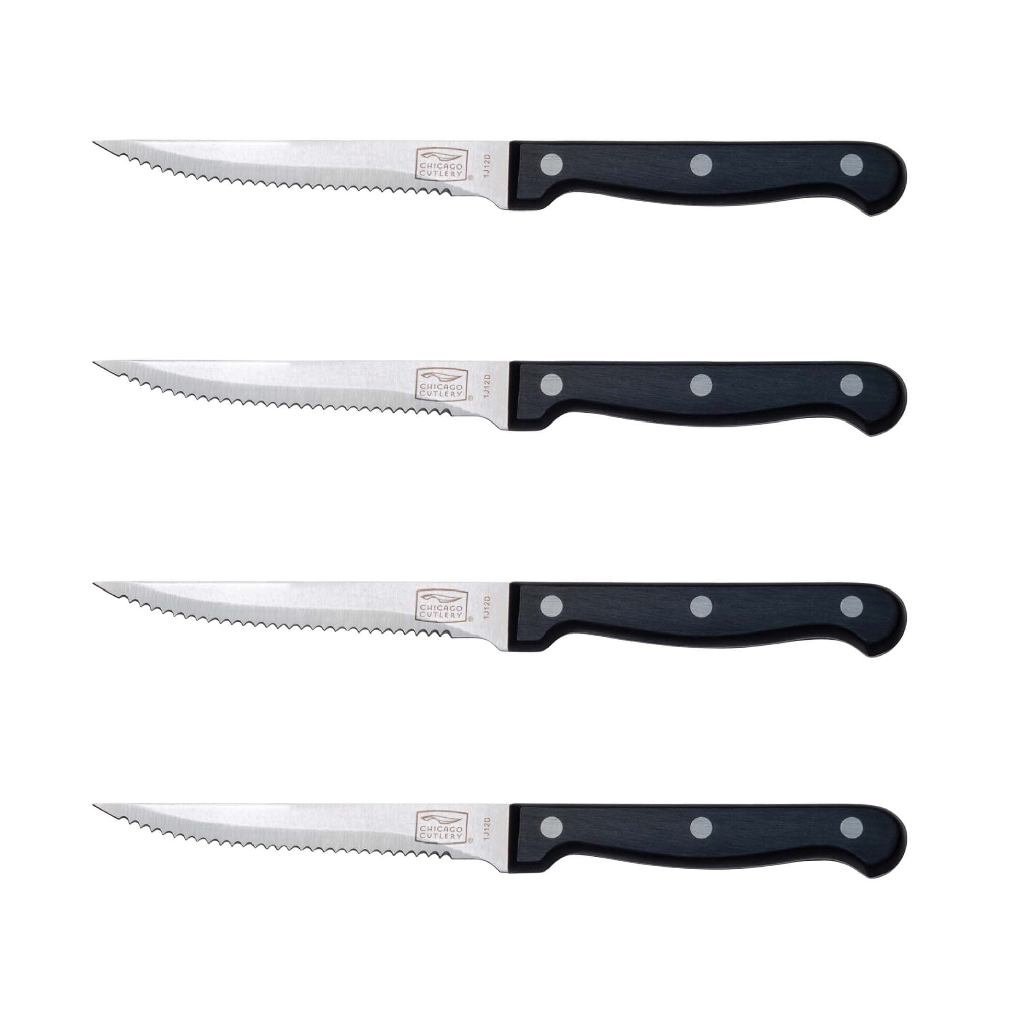 Chicago Cutlery Essentials 4pc: cuchillos filete con hoja serrada y durabilidad prolongada.