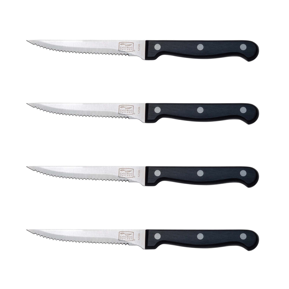 Chicago Cutlery Essentials 4pc: cuchillos filete con hoja serrada y durabilidad prolongada.