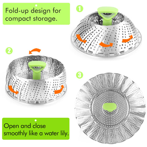Con Consevisen, cesta vapor-expandible en acero inoxidable mantiene sabor y nutrientes.