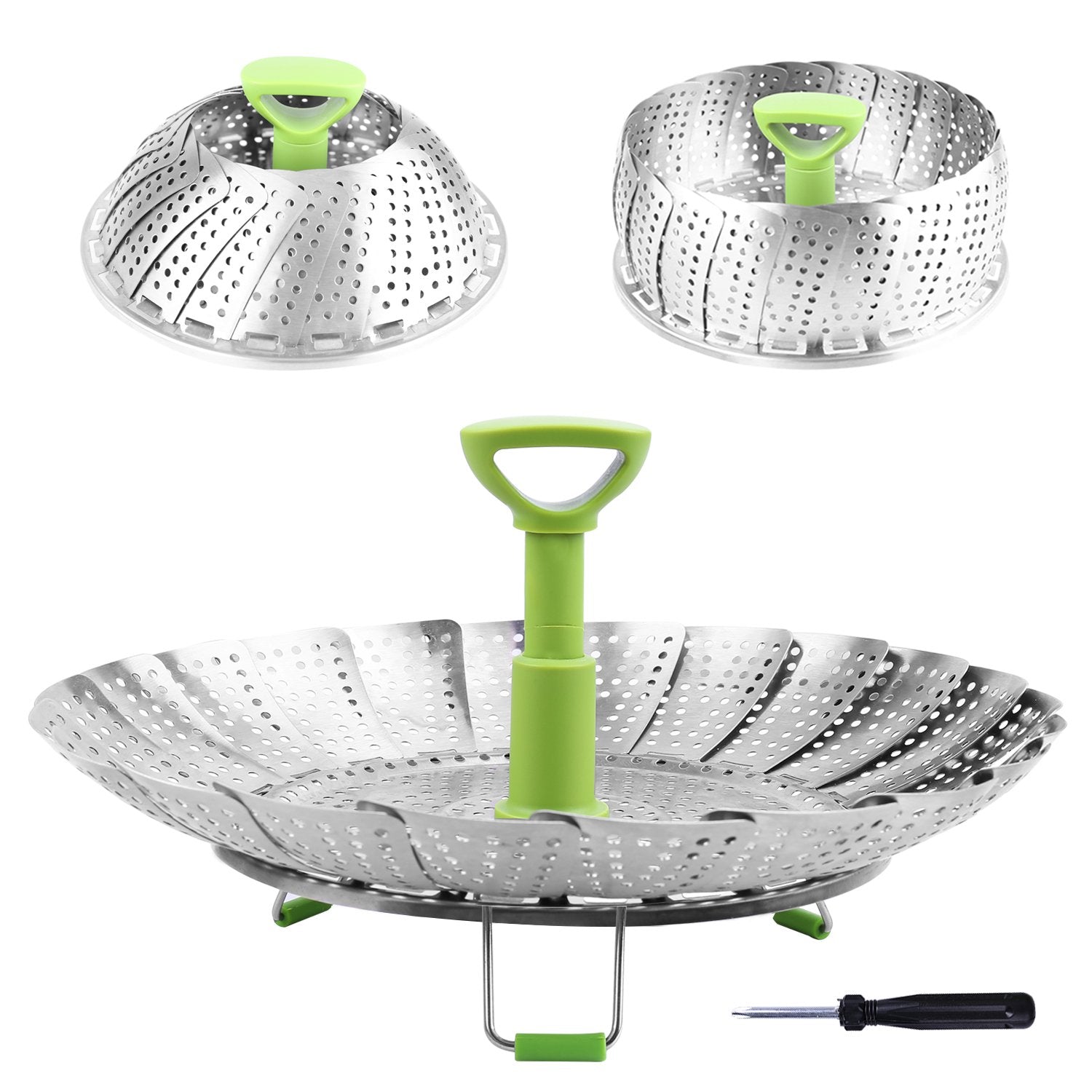 Cesta de vapor Consevisen para verduras de 7.1-11 pulgadas con cocción rápida.