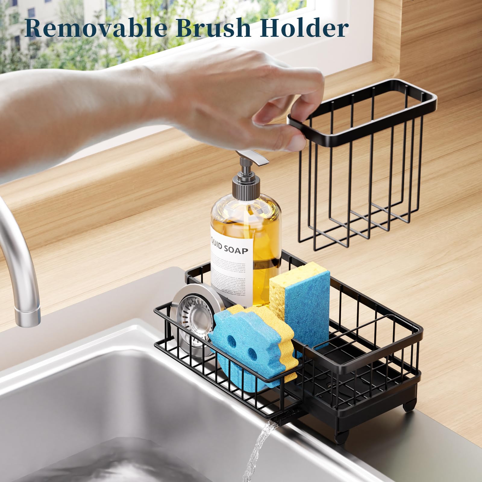 Consumest organizador fregadero con capacidad amplia para cepillos y accesorios