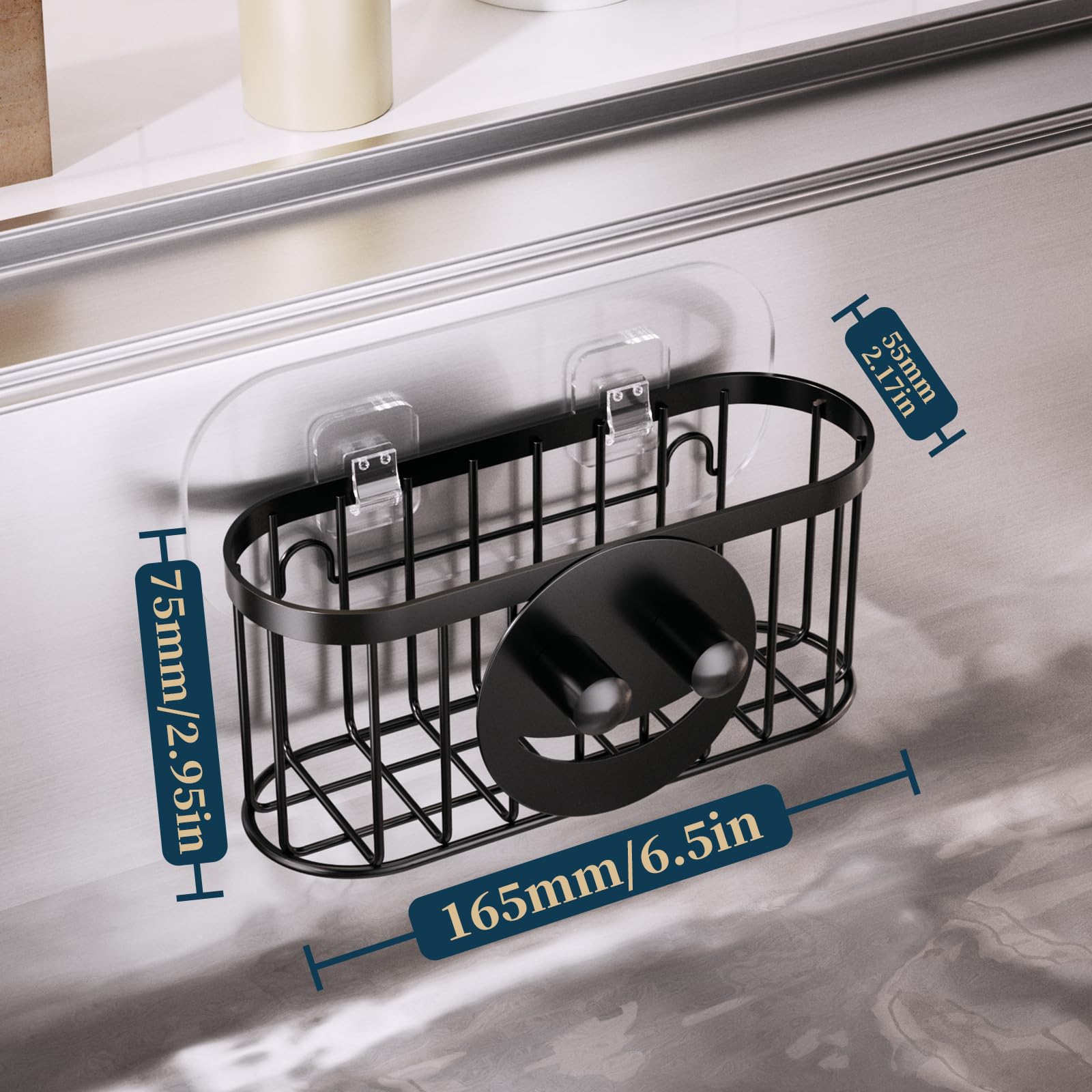 Consumest porta-esponjas sonrisa, diseño compacto que ahorra espacio en fregadero