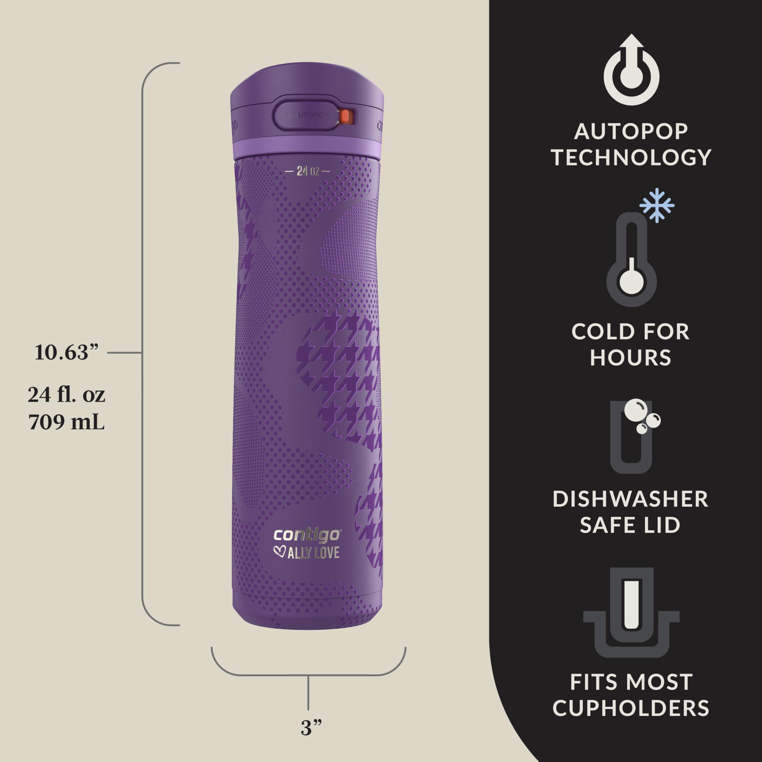 Contigo Jackson Chill 2.0 en acero inoxidable con doble pared mantiene bebidas frías