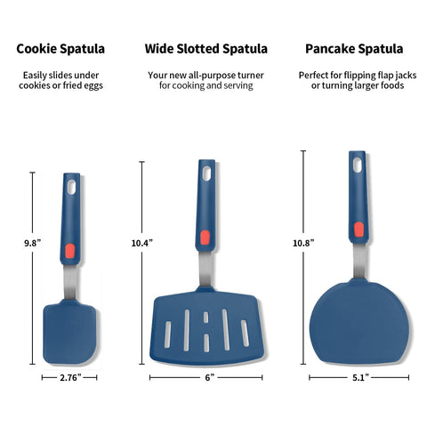Espátula Contiup de silicona para panqueques, gran superficie para voltear sin romper.