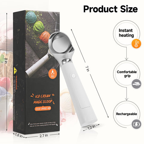 Cuchara de helado Contrybox resistente al agua IP67 para limpieza bajo grifo.