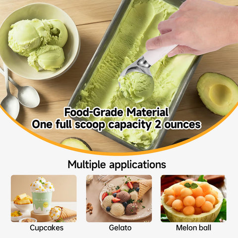Contrybox cuchara de helado, materiales aptos para alimentos, versátil para postres.