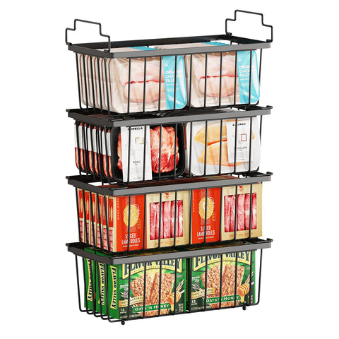 coobest organizador de congelador de 4 piezas con asa para acceso rápido.