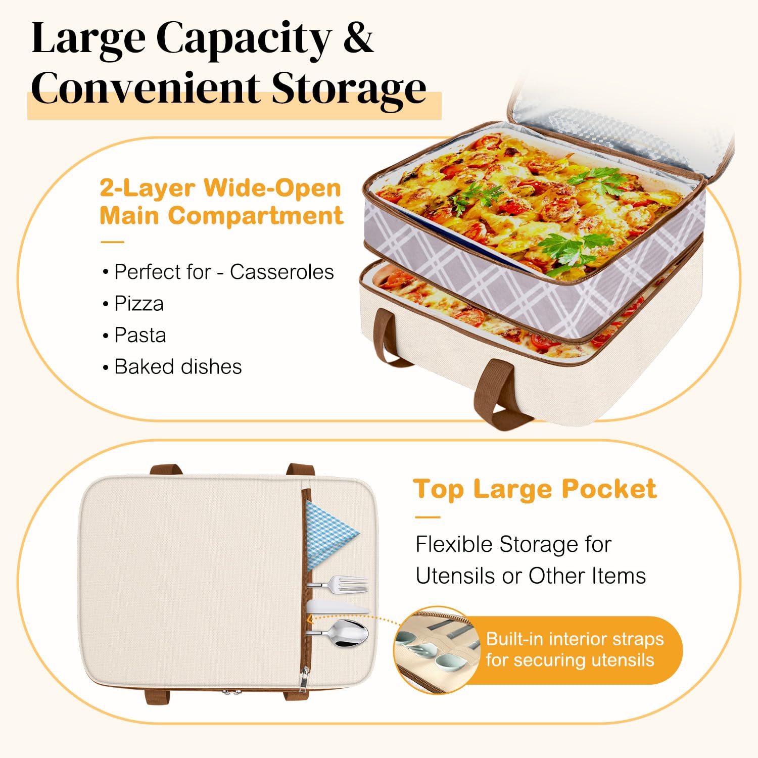 Coobiiya bolsa aislada para cazuela 10x15 ideal para comidas al aire libre.