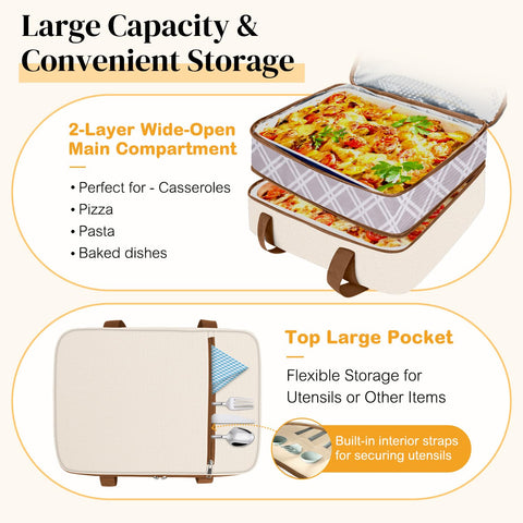 Coobiiya bolsa aislada para cazuela 10x15 ideal para comidas al aire libre.