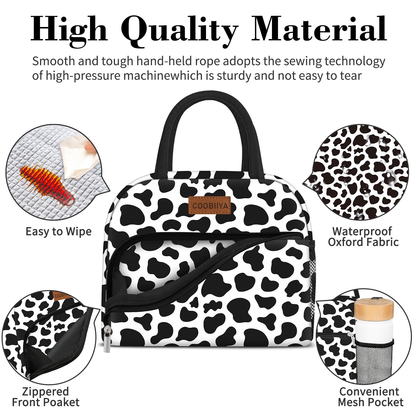 Coobiiya bolsa de almuerzo con bolsillo frontal para organización.