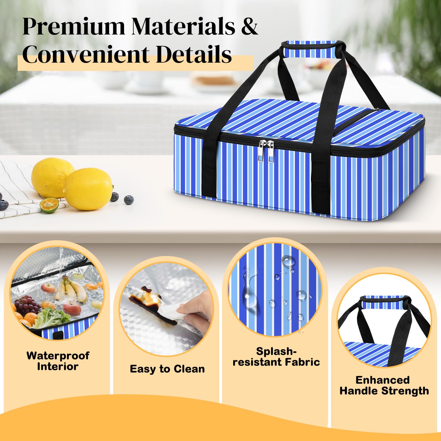 Coobiiya Cazuela Aislada Bolsillo Exterior organiza utensilios y condimentos fácilmente