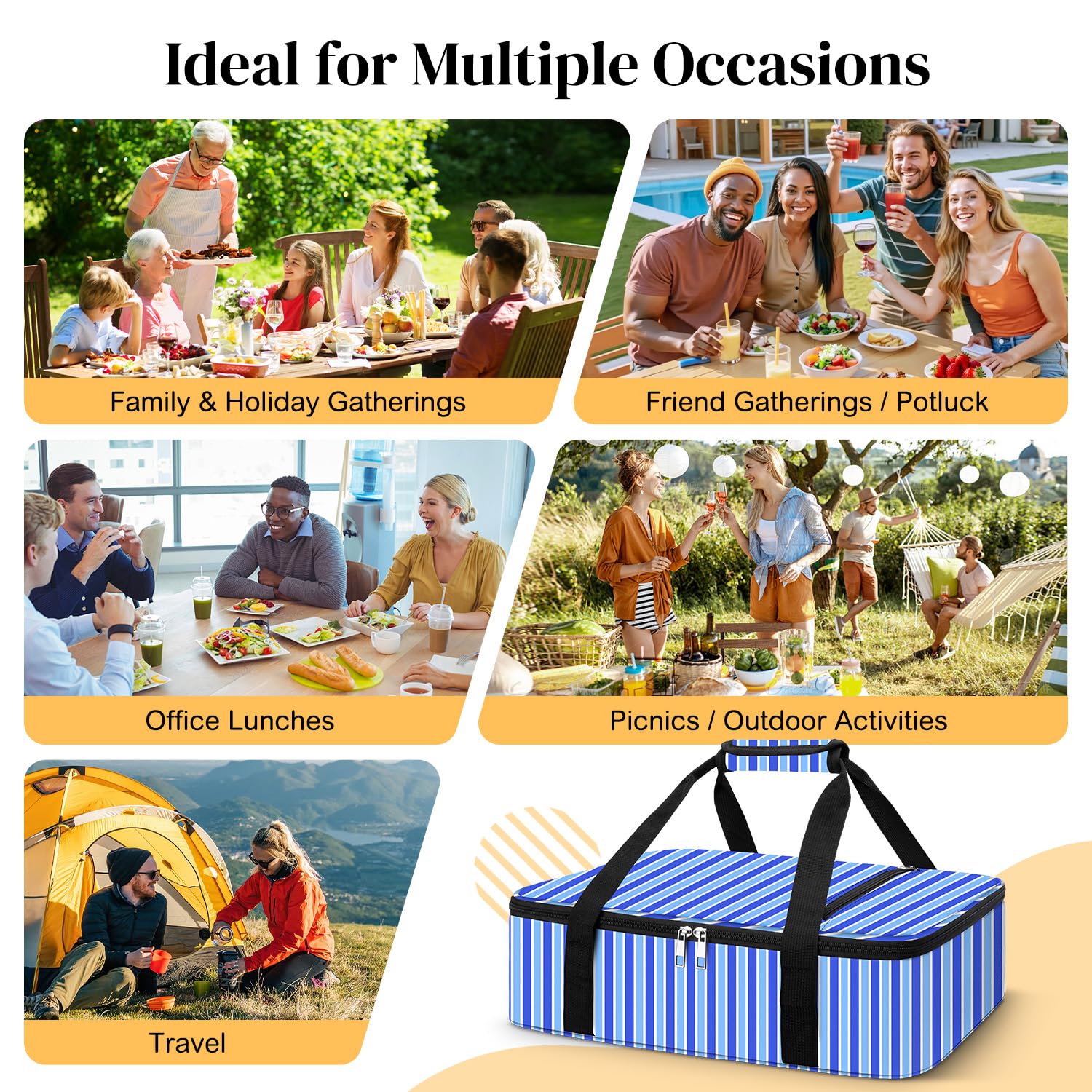 Coobiiya Cazuela Aislada Preparación para picnic es ideal para comidas al aire libre