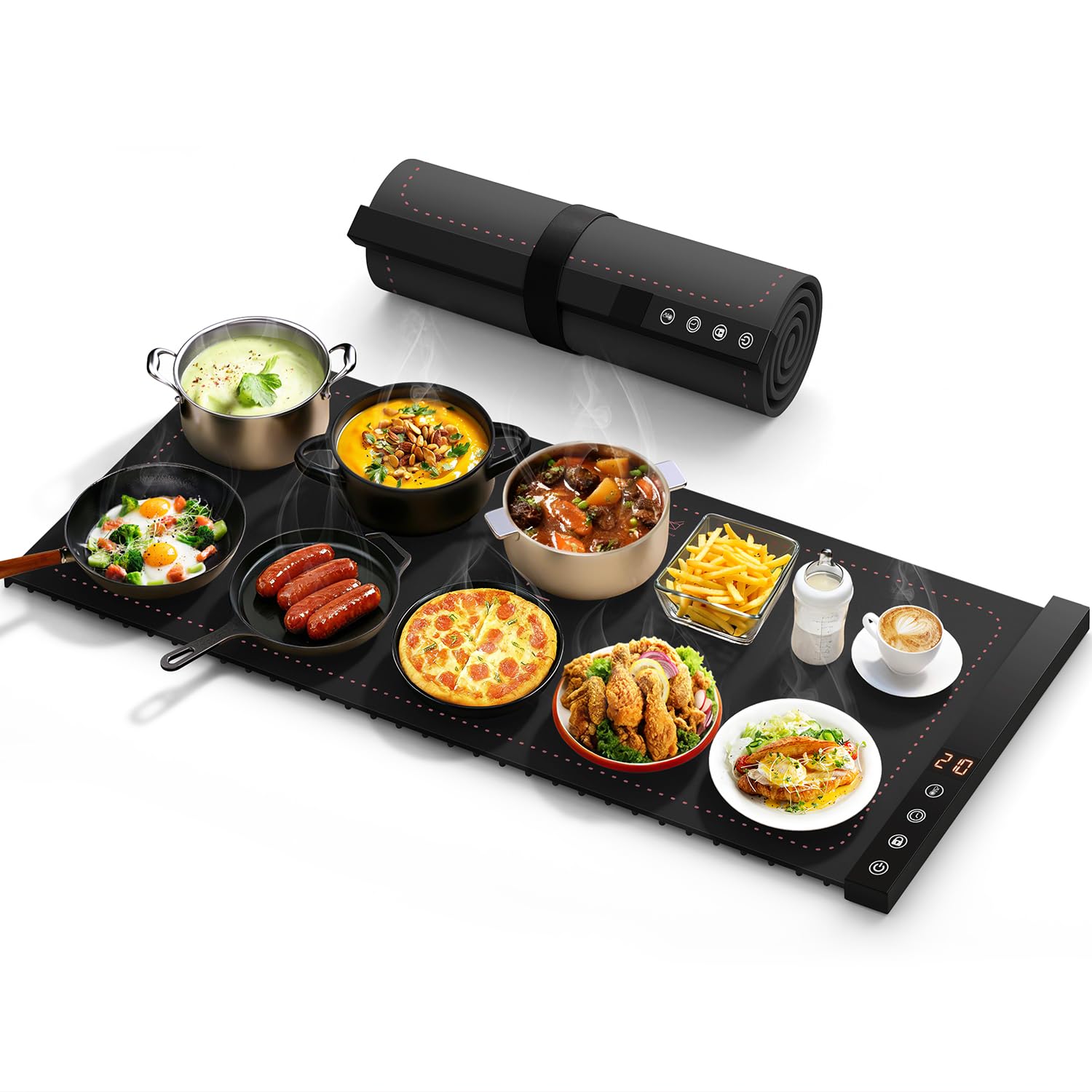 COODAM alfombrilla calentadora de alimentos con superficie completa para mantener platos templados