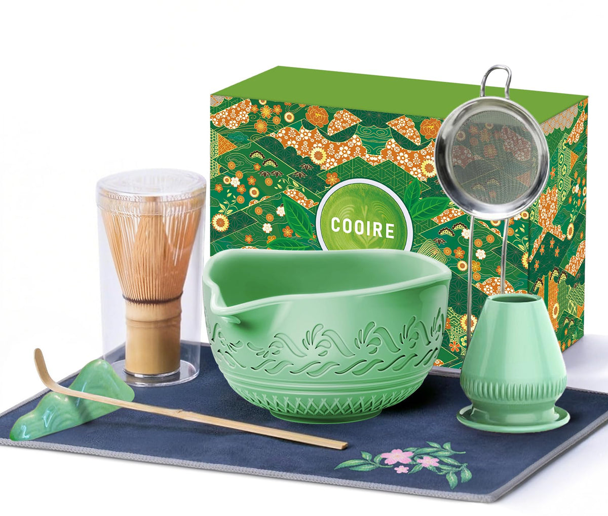 COOIRE Conjunto matcha cerámico completo, listo para empezar tu ceremonia diaria.