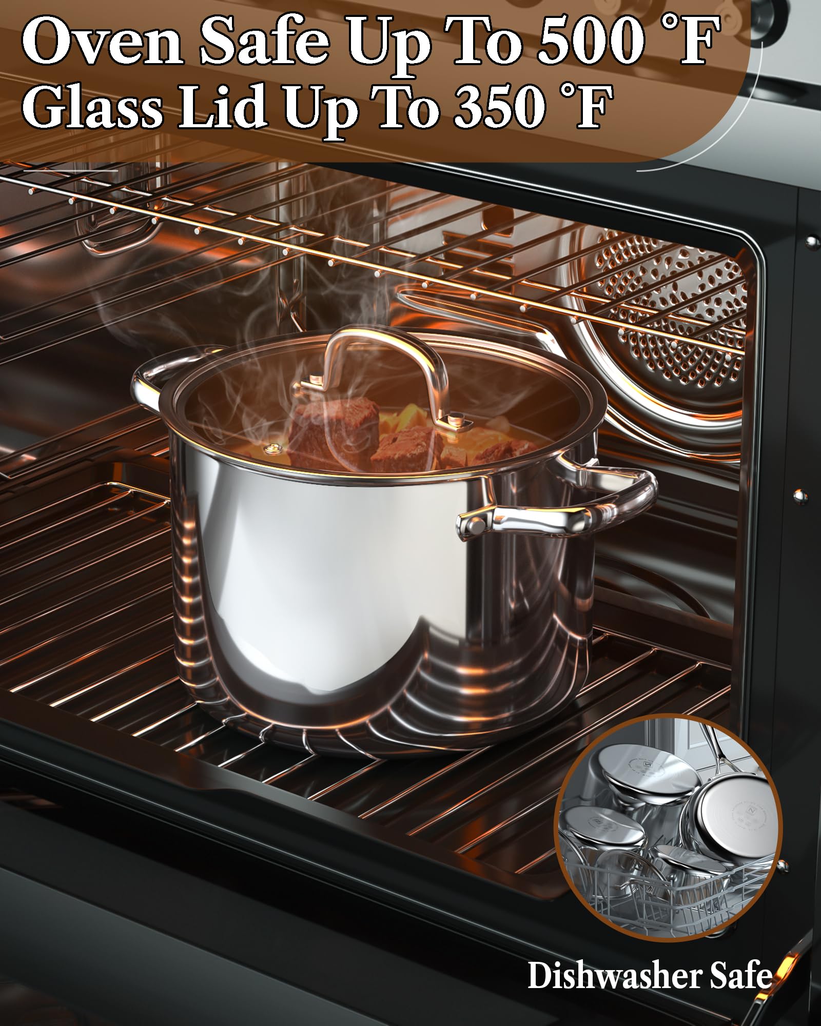 Base compatible con inducción de Cook N Home para usar en cualquier cocina.