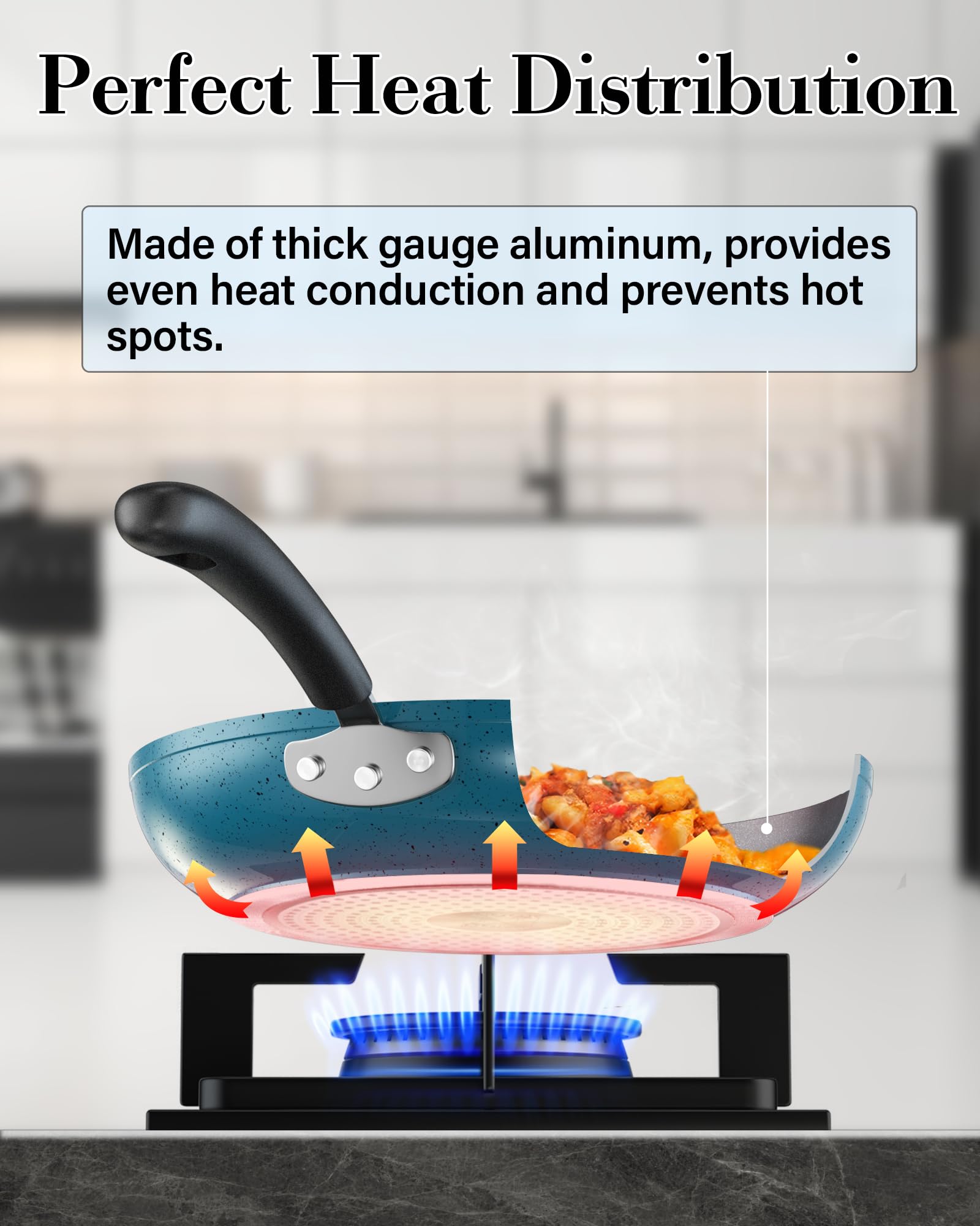 Base plana y gruesa de Cook N Home para distribución de calor uniforme