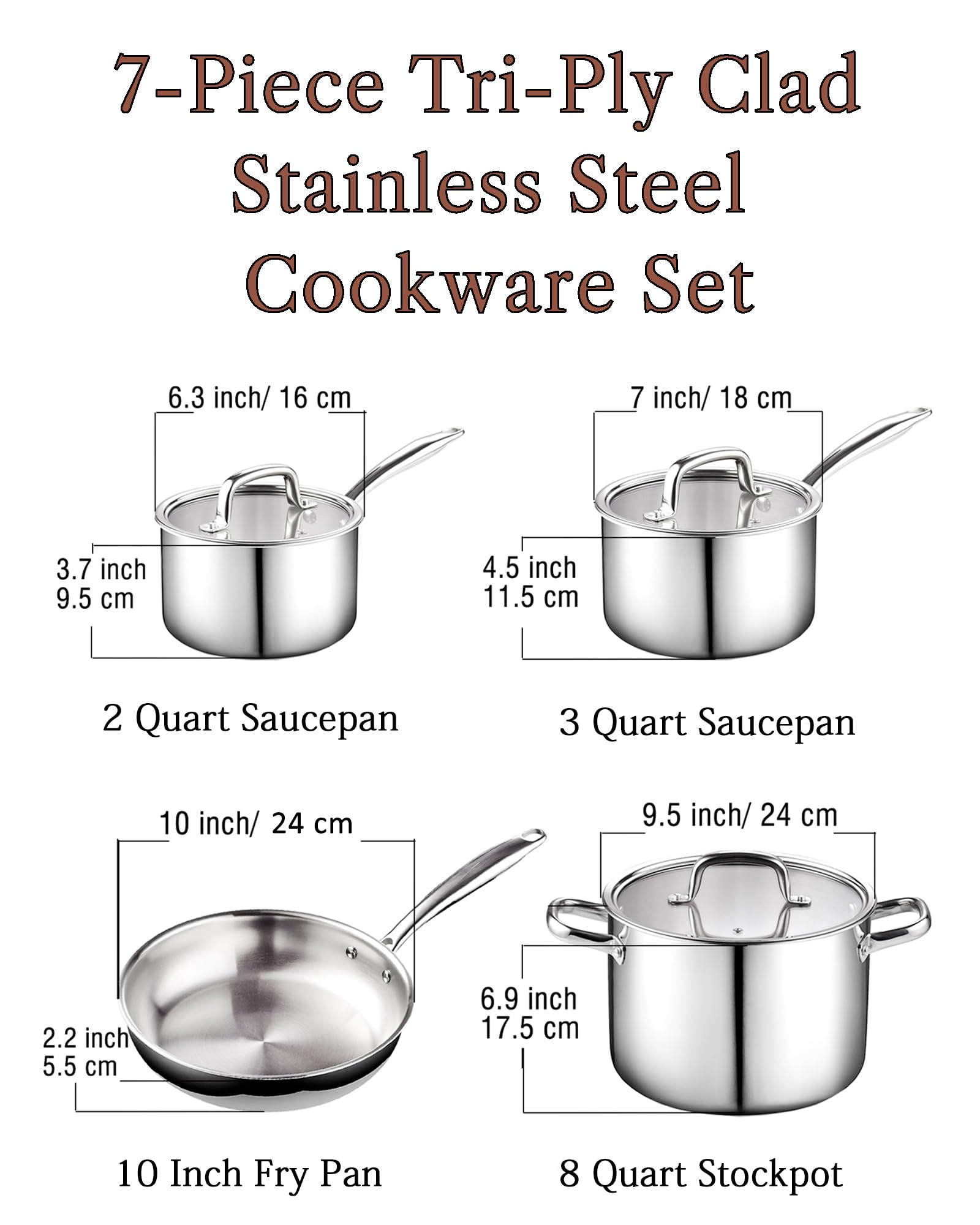 Conjunto Cook N Home: cazo de 3 qt con tapa para guisos suaves y hervidos.