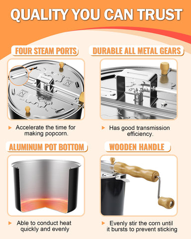 Cook N Home engranajes de metal duraderos para un funcionamiento suave.