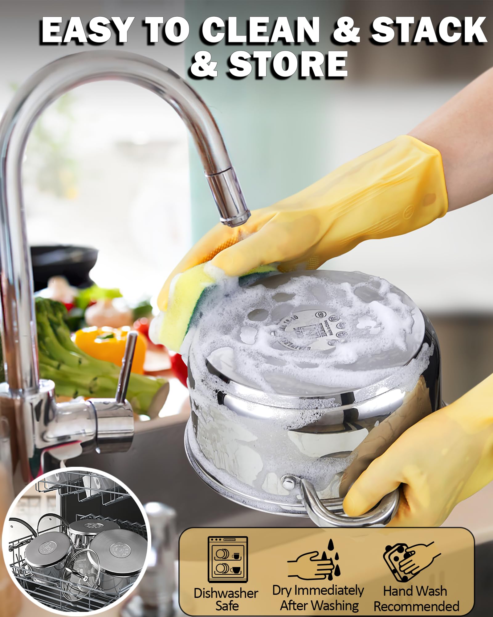 Olla Cook N Home apta para horno hasta 500f con tapa resistente hasta 350f.