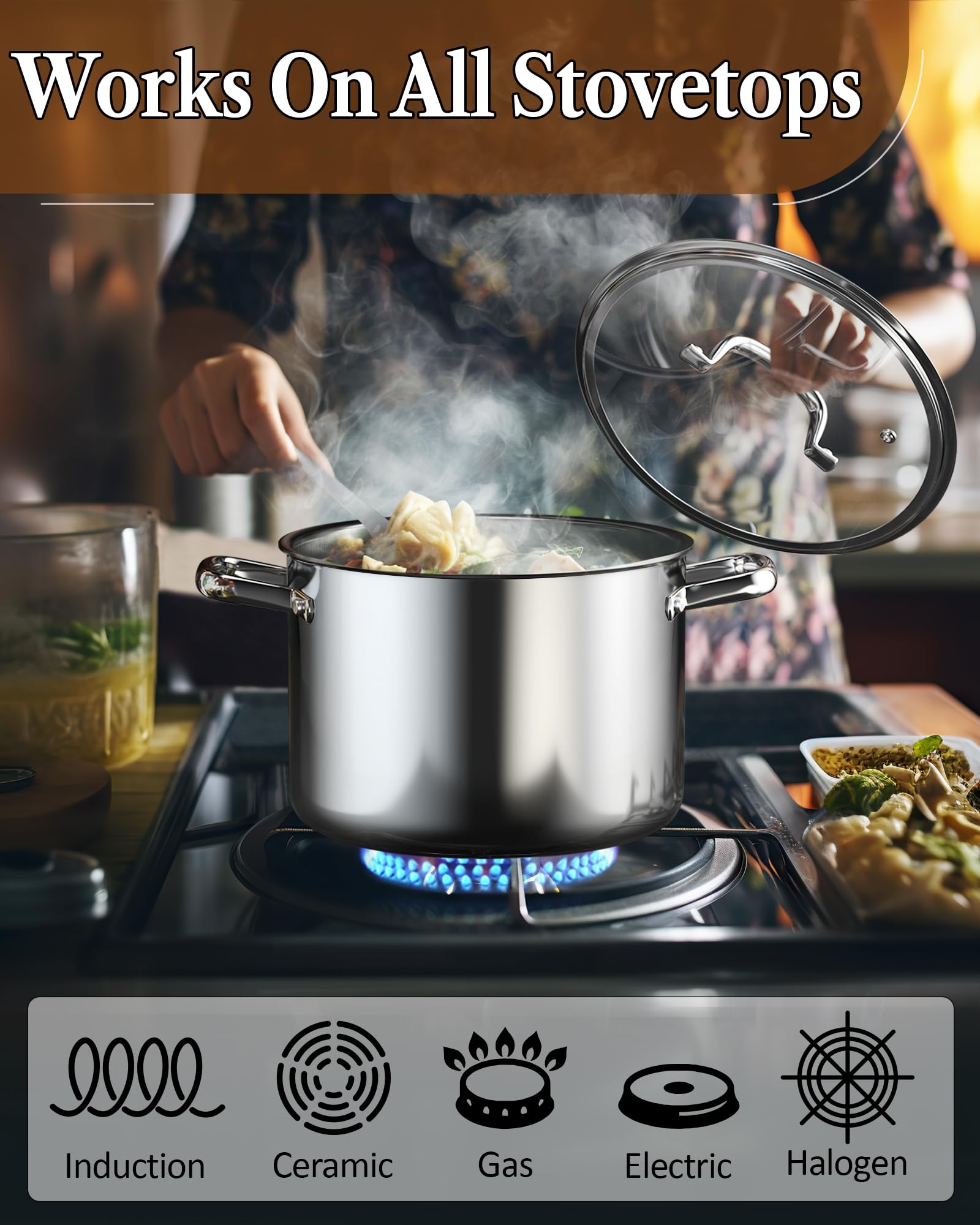 Conjunto Cook N Home: sartén de 10 pulgadas con tapa para dorar y saltear.