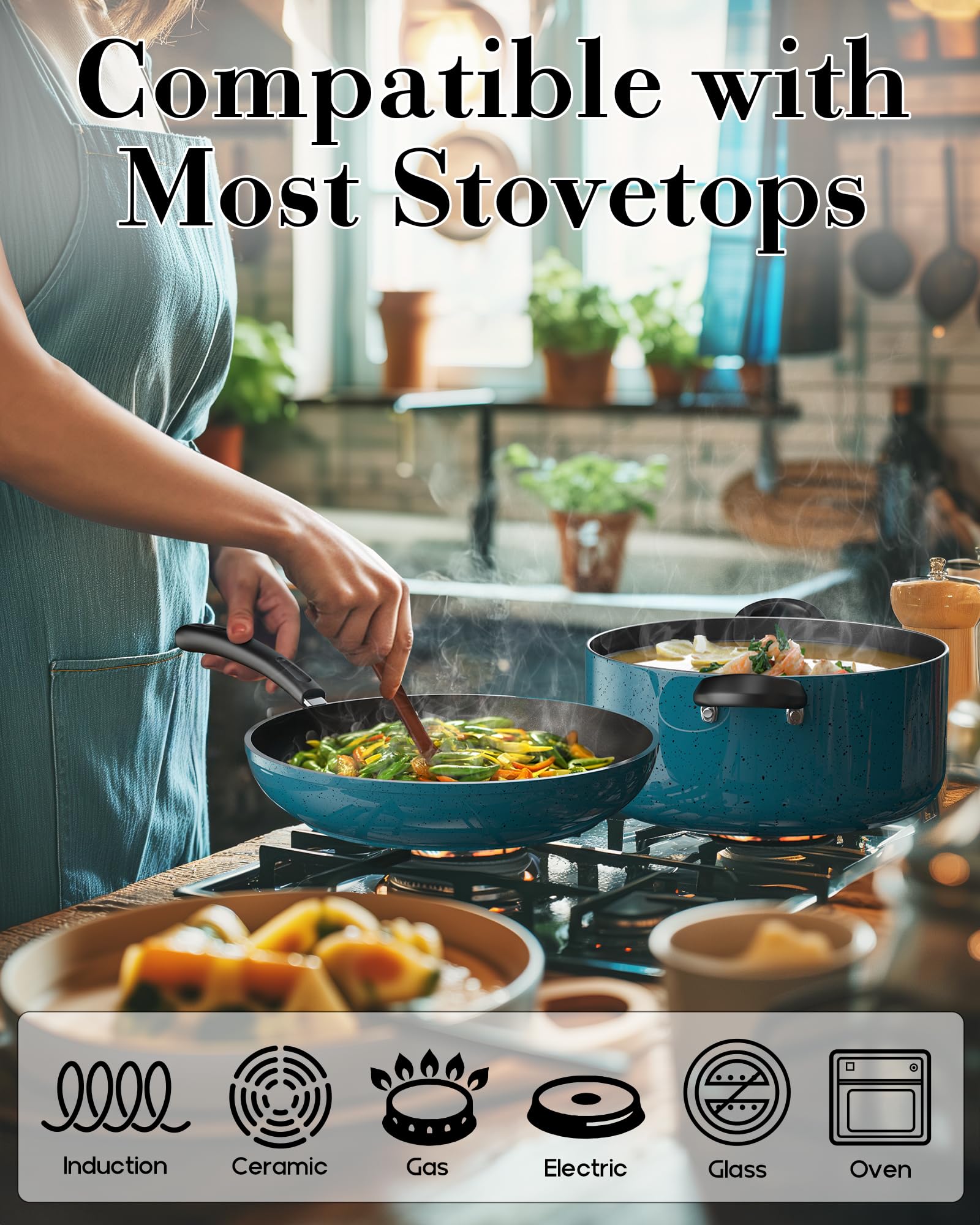 Sartén Cook N Home de 11 pulgadas con superficie amplia para porciones grandes