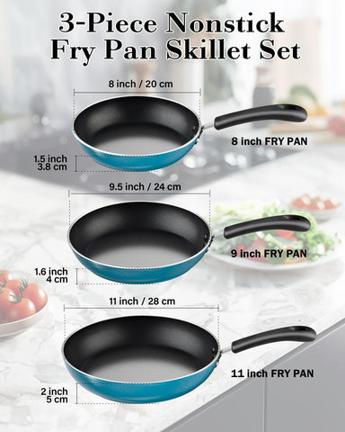 Sartén Cook N Home de 9,5 pulgadas para cocción rápida y uniforme