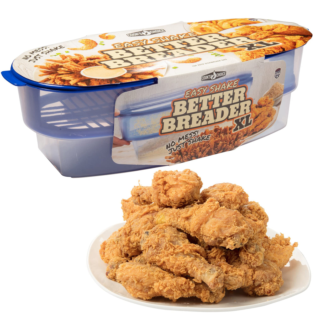 COOK'S CHOICE Better Breader Bowl: tres piezas para rebozado limpio